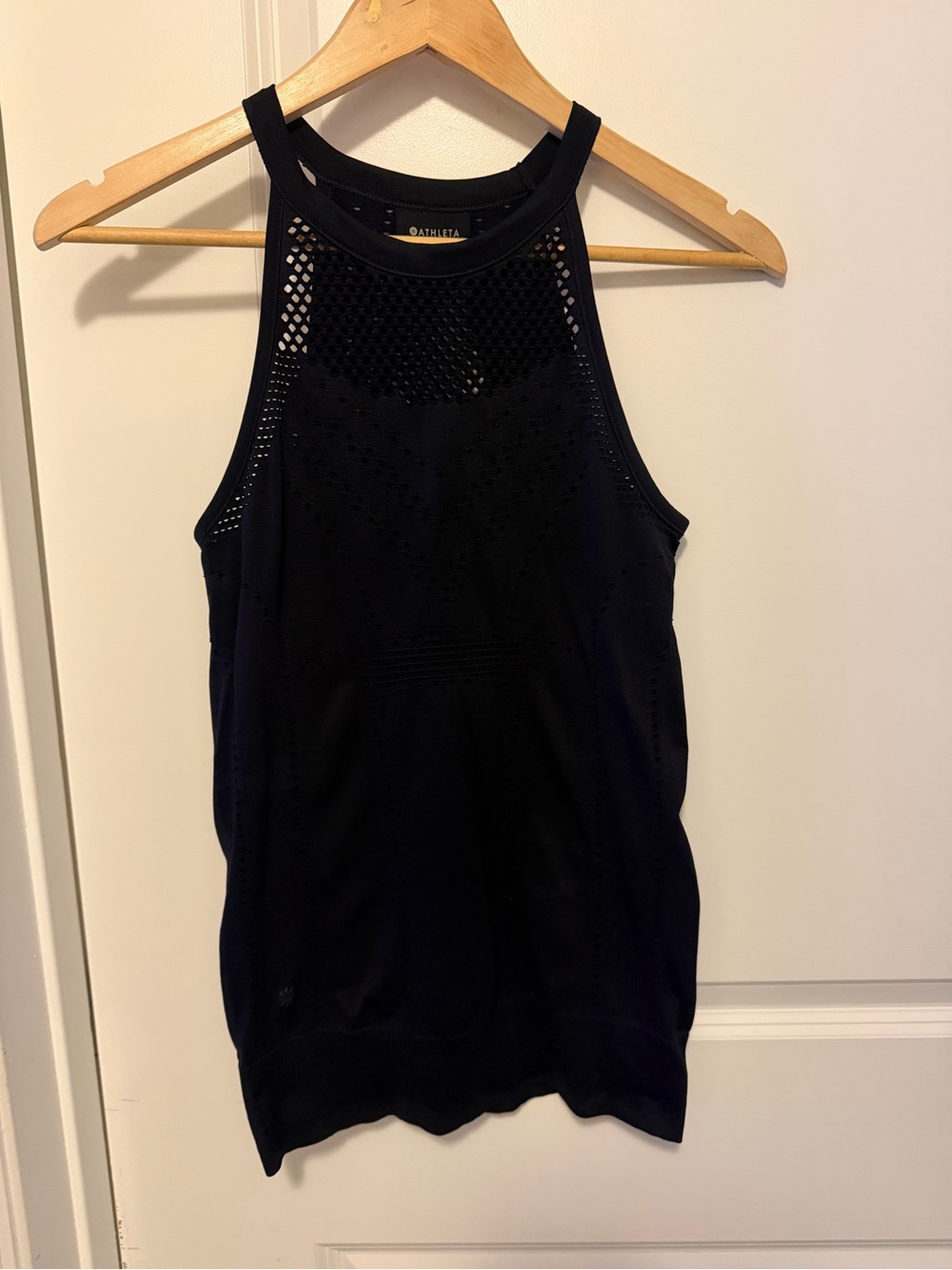 Athleta High Neck black Racerback Tank. Mesh